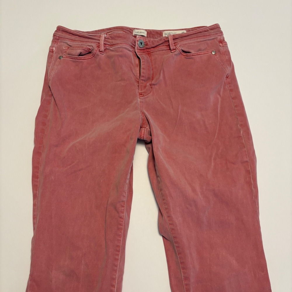 J. Jill Authentic Fit Slim Ankle Pants Womens 12 Rose Pink Stretch Denim Jeans